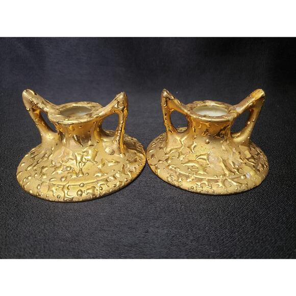 Dixon Art Studios 22 Kt. Weeping Bright Gold Table Decor Candle Holder Shaker + - Picture 2 of 11